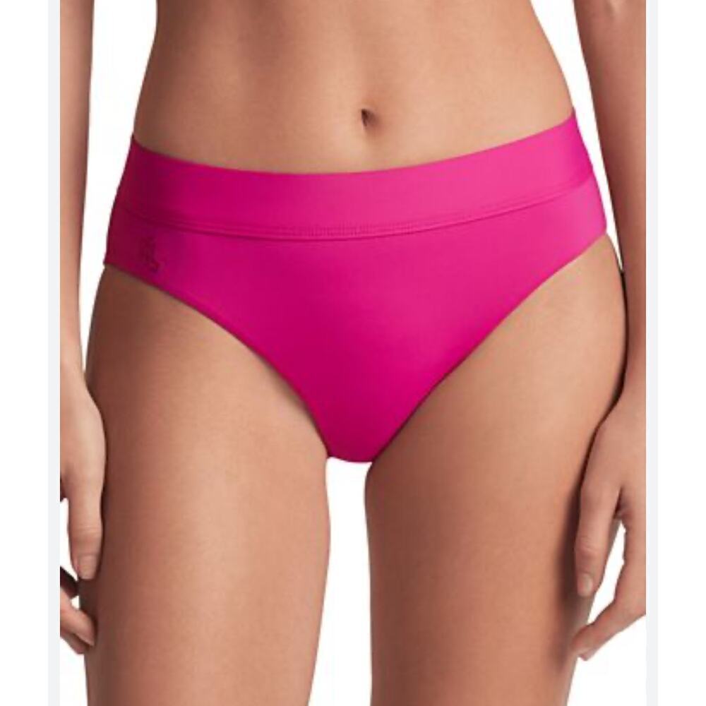 ☀️Robin Piccone Ava High Waisted Brief Swim Bottom Hot Pink Women's Size M NWOT
